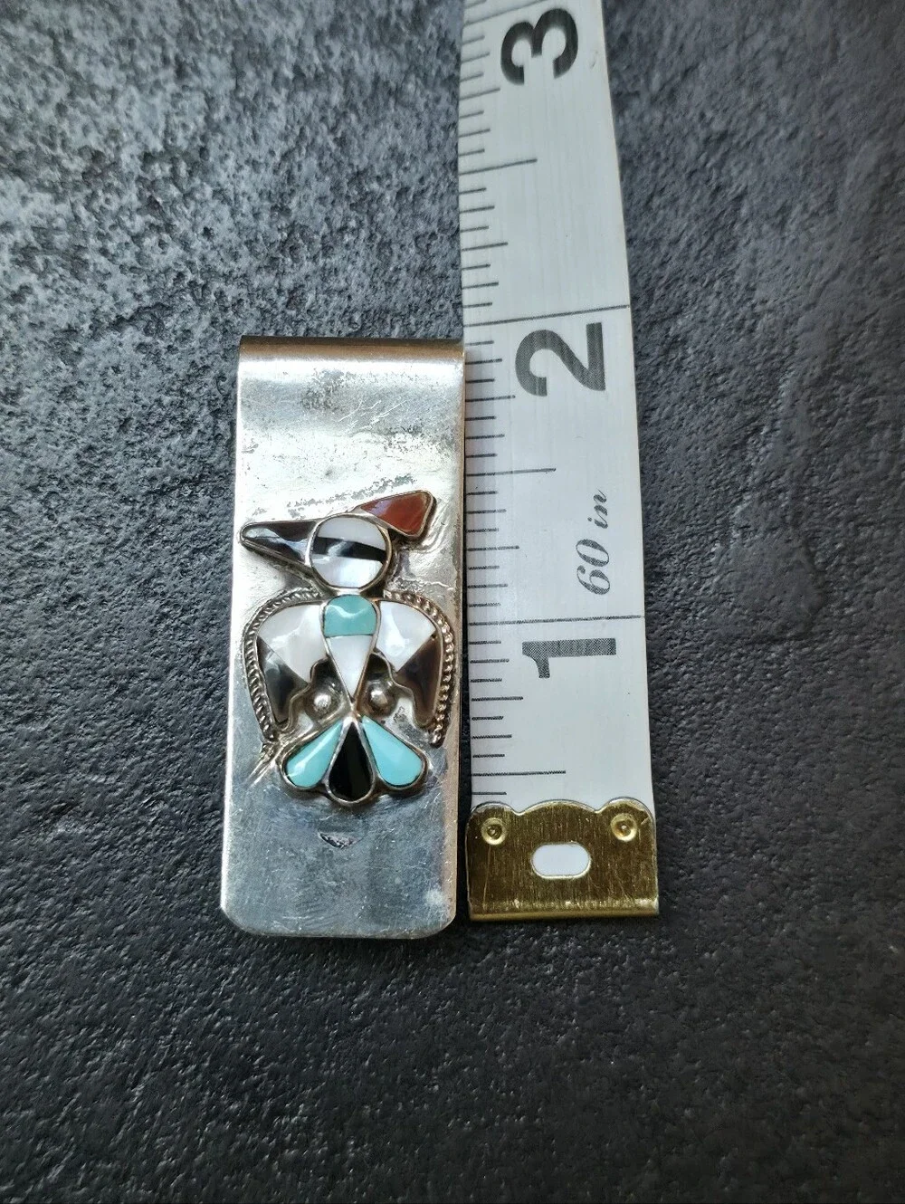 Vintage Southwestern Thunderbird Inlay Money Clip